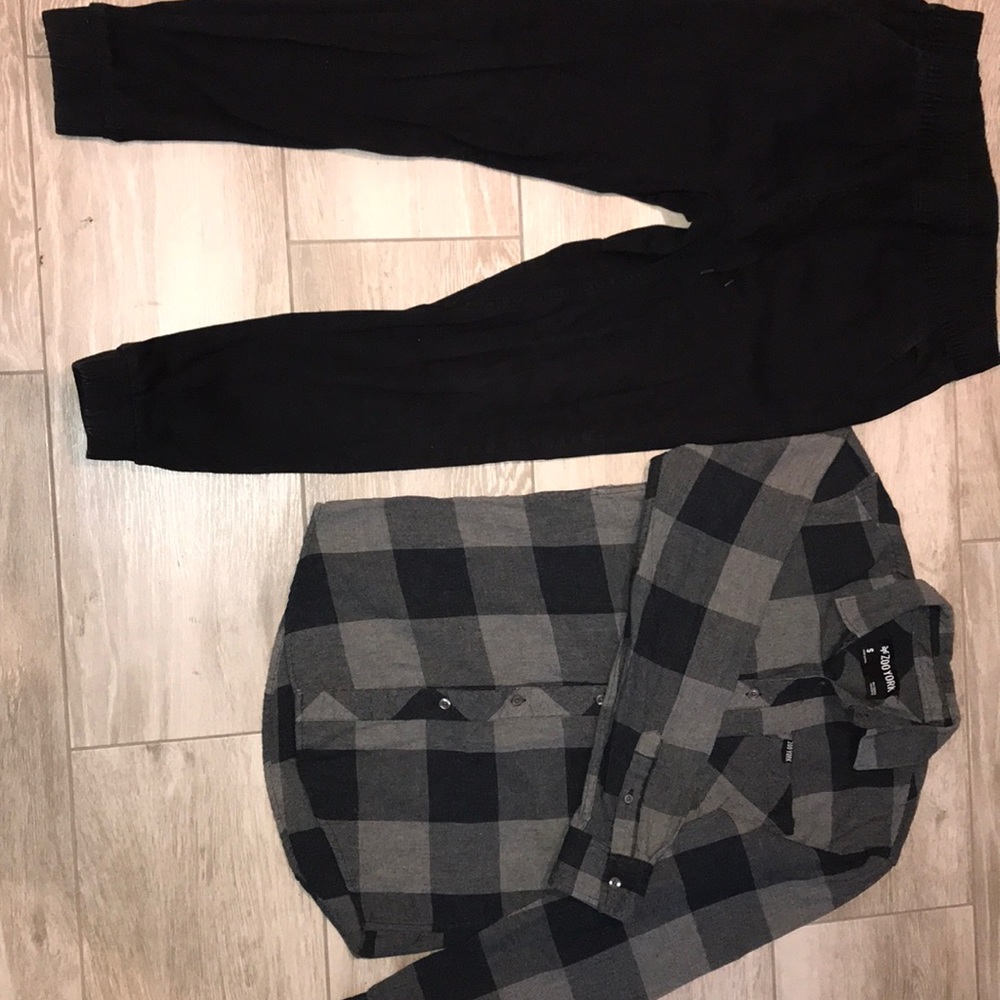 2 piece casual comfy black/grey set